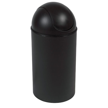 Grand 10 Gal Black Plastic Swing-Top Trash Can